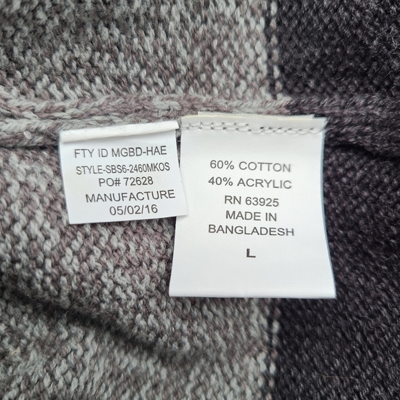 Silverlake Striped 1/4 Zip Knit Sweater in Gray, Size L - Picture 7 of 7